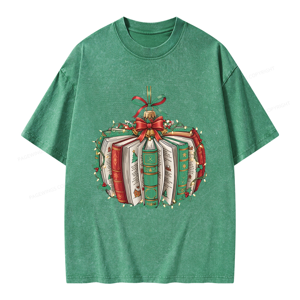 Pagewings Christmas Book Unisex Washed T-shirt