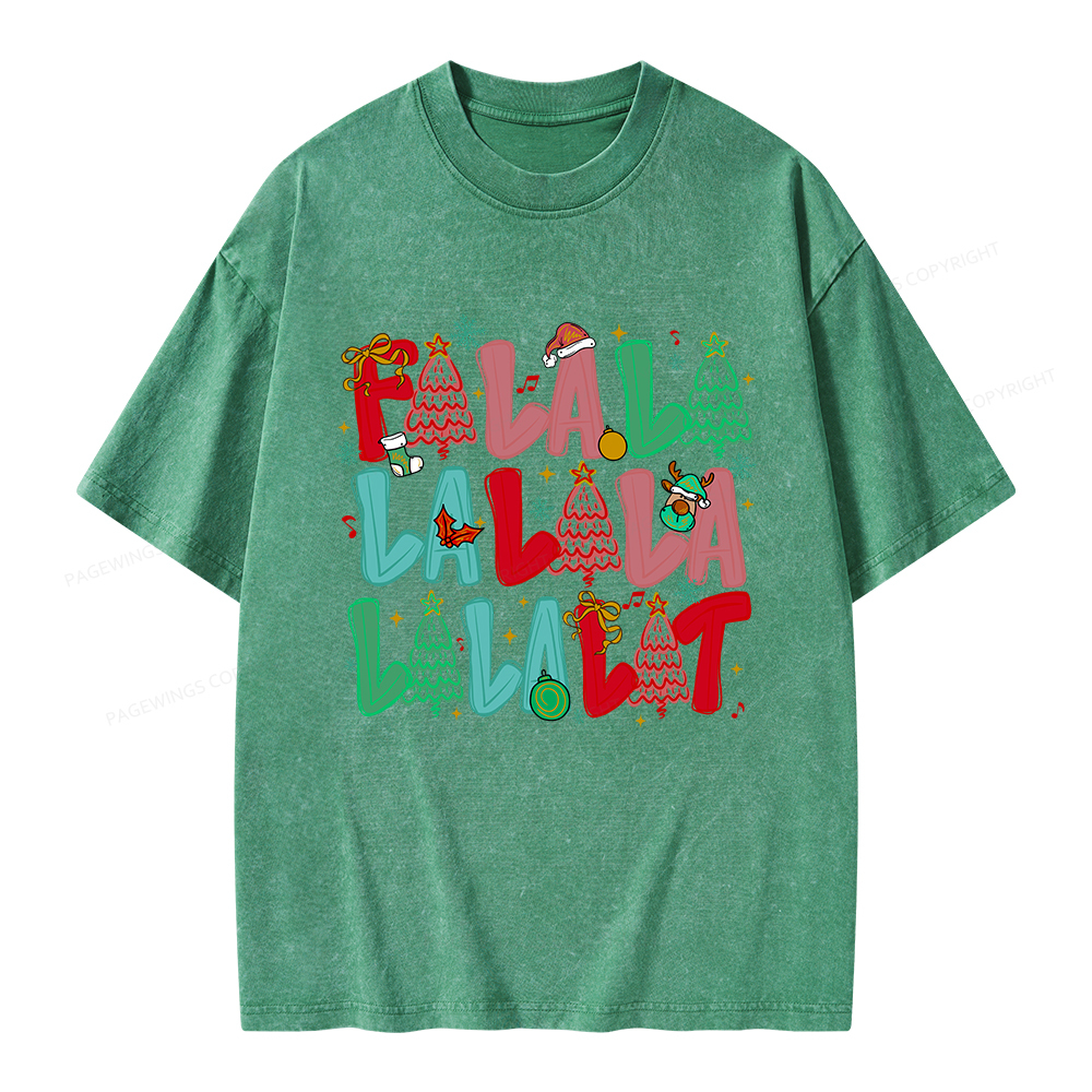 Pagewings Fa-la-la-la-la La-la-la-Lit Unisex Washed T-shirt