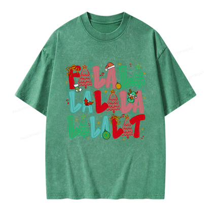 Pagewings Fa-la-la-la-la La-la-la-Lit Unisex Washed T-shirt