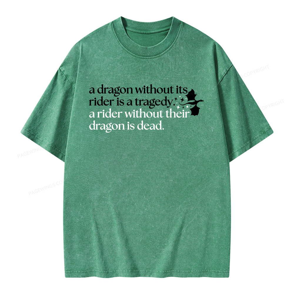 Pagewings A Dragon Without Its Rider Unisex Washed T-shirt