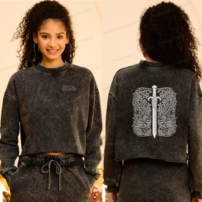 Pagewings You Do Not Yield Women Washed Crop Sweatshirt