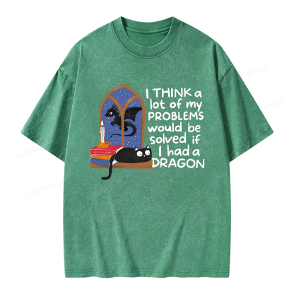 Pagewings If I Had A BookDragon Unisex Washed T-shirt