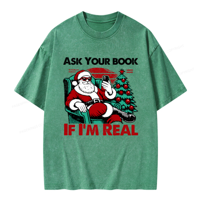 Pagewings Ask Your Book If I’m Real Unisex Washed T-shirt