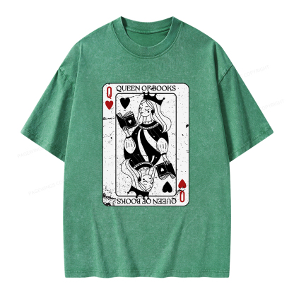 Pagewings Queen Of Books Unisex Washed T-shirt