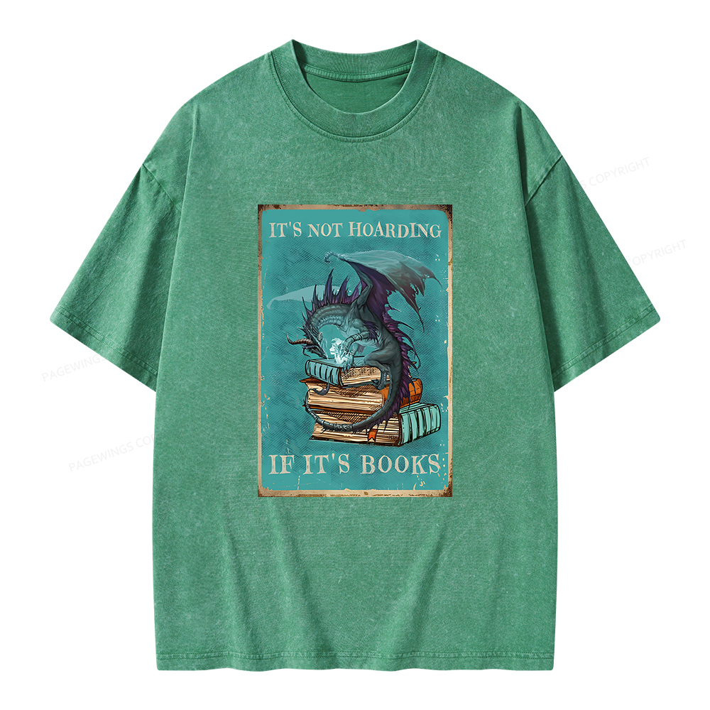 Pagewings It's Not Hoarding If It's Books Unisex Washed T-shirt