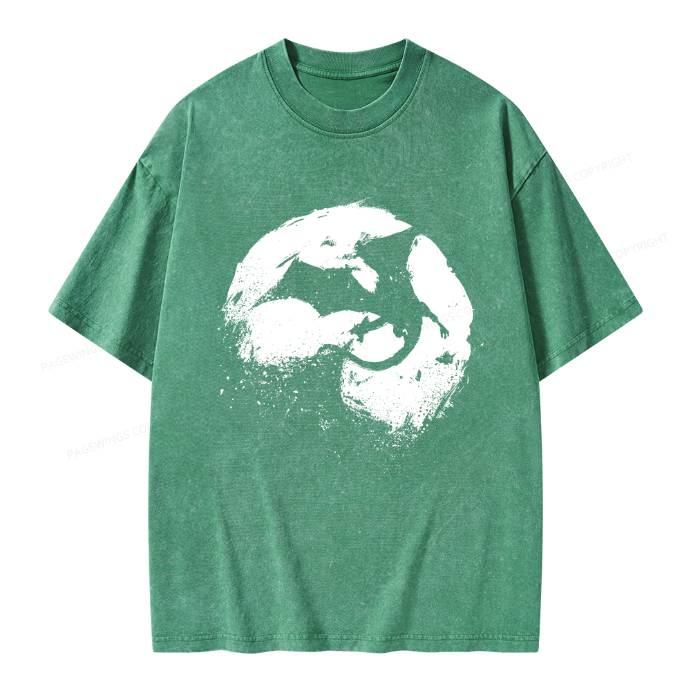 Pagewings Fantasy Book Dragon Unisex Washed T-shirt