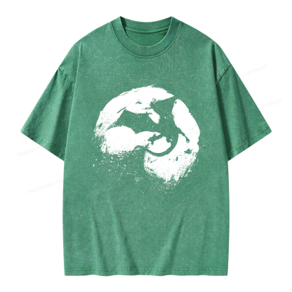 Pagewings Fantasy Book Dragon Unisex Washed T-shirt
