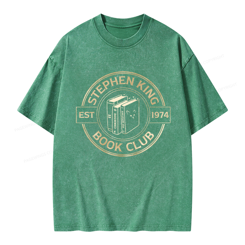 Pagewings Stephen King Book Club Unisex Washed T-shirt