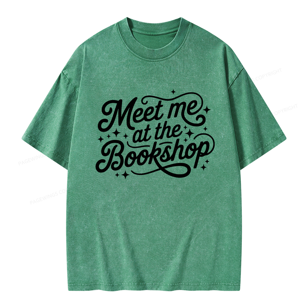 Pagewings Meet Me At The Bookshop Unisex Washed T-shirt
