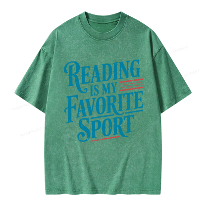 Pagewings Reading is My Favorite Sport Unisex Washed T-shirt