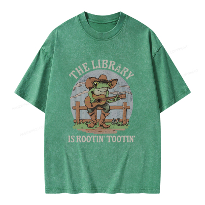 Pagewings The Library is Rootin’ Tootin Unisex Washed T-shirt