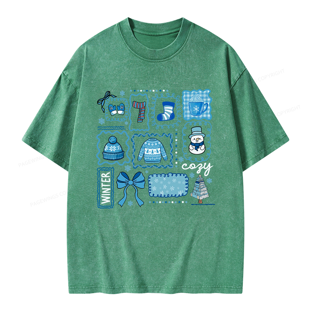 Pagewings Cozy Winter Unisex Washed T-shirt