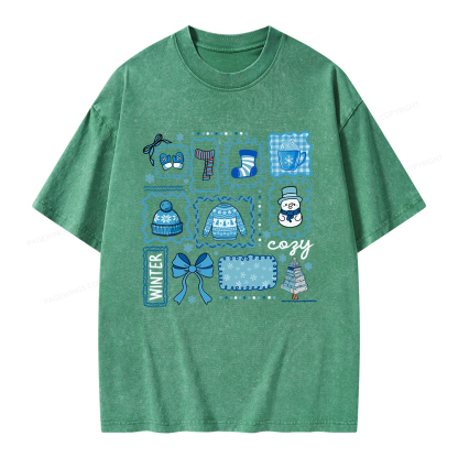Pagewings Cozy Winter Unisex Washed T-shirt
