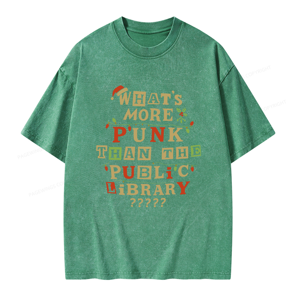 Pagewings What’s More Punk Than The Public Library Unisex Washed T-shirt