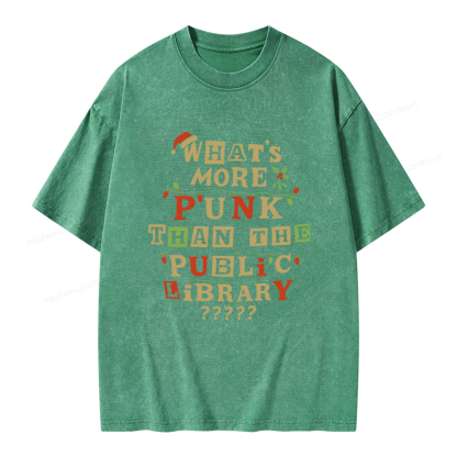 Pagewings What’s More Punk Than The Public Library Unisex Washed T-shirt