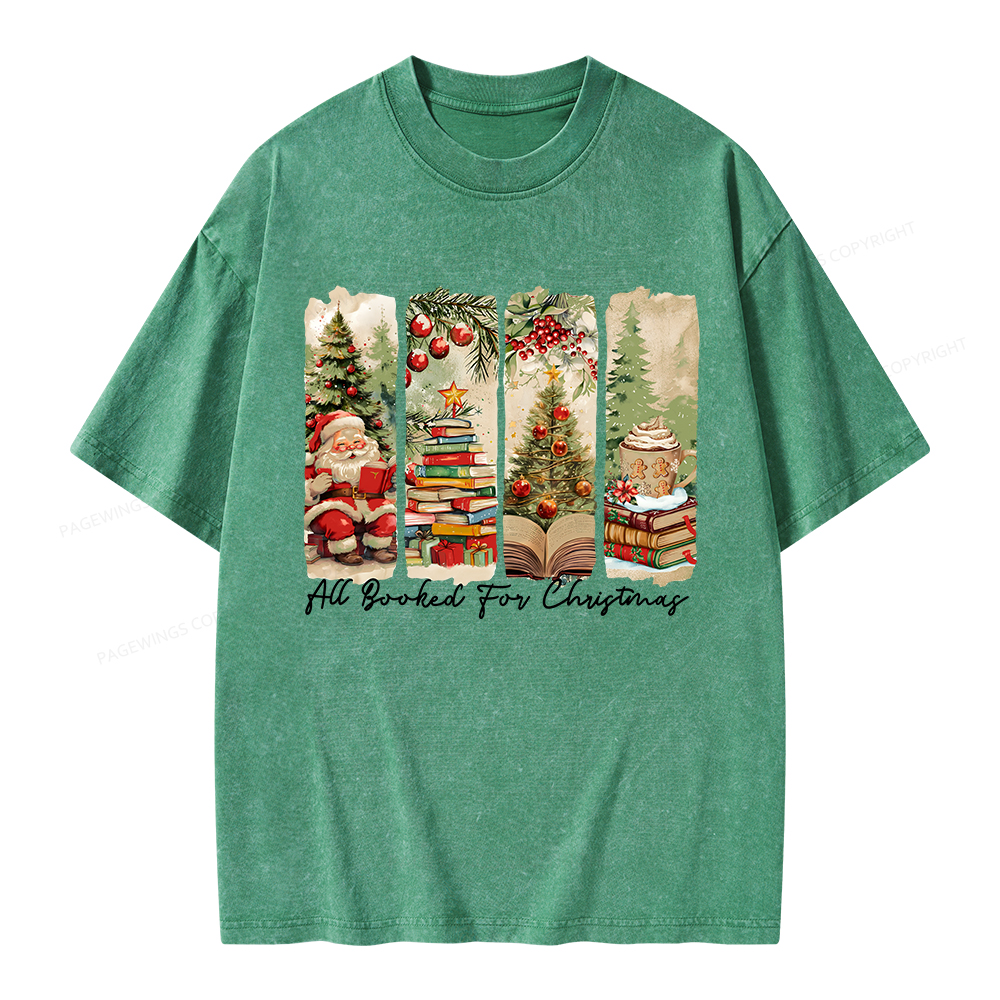 Pagewings All Booked for Christmas Unisex Washed T-shirt