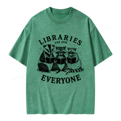 Pagewings Libraries Are For Everyone Unisex Washed T-shirt
