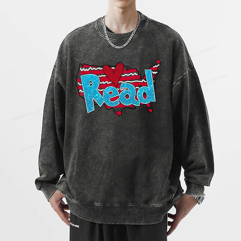 Pagewings Reading Day Shirt Unisex Washed Sweatshirt