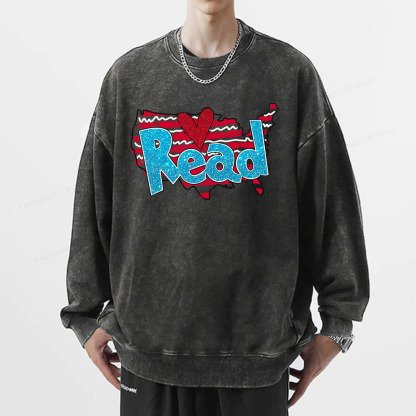 Pagewings Reading Day Shirt Unisex Washed Sweatshirt