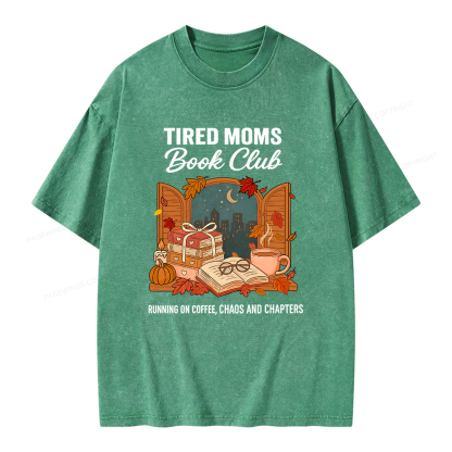 Pagewings Tired Moms Book Club Unisex Washed T-shirt