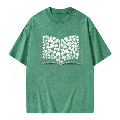 Pagewings Clover Creative Books Unisex Washed T-shirt