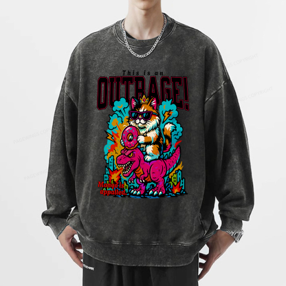 Pagewings This Is An Outrage Unisex Washed Sweatshirt
