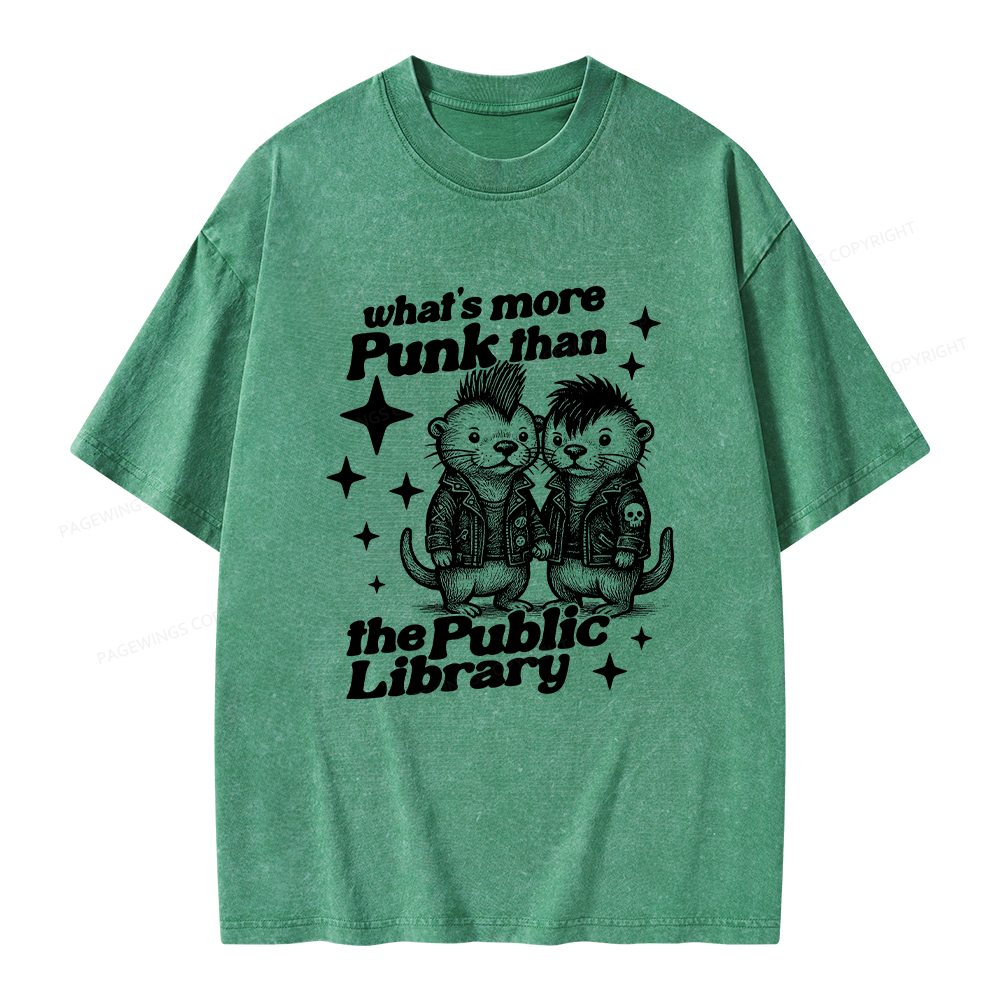 Pagewings What’s More Punk Than The Public Library Unisex Washed T-shirt