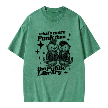 Pagewings What’s More Punk Than The Public Library Unisex Washed T-shirt