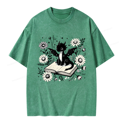 Pagewings Bookworm Dragon Unisex Washed T-shirt