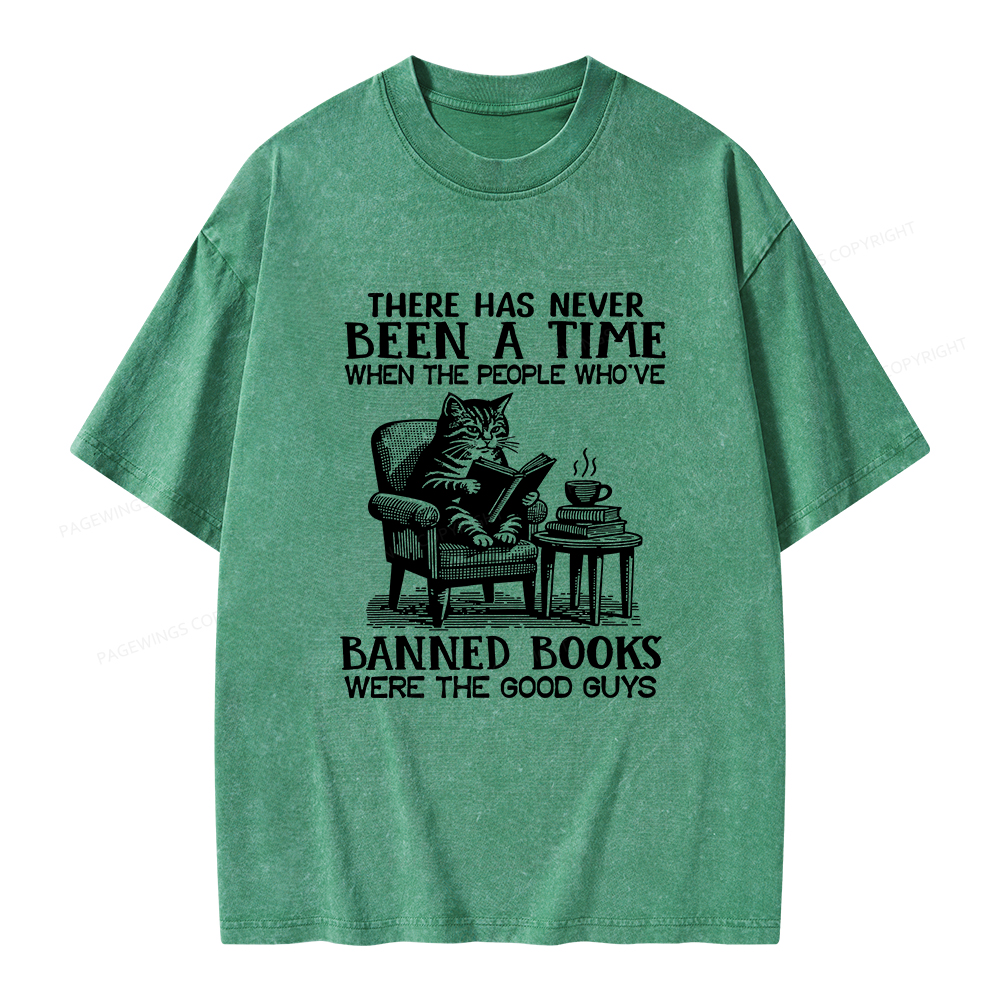 Pagewings Cats Reading Books Are Prohibited From Having Books Unisex Washed T-shirt