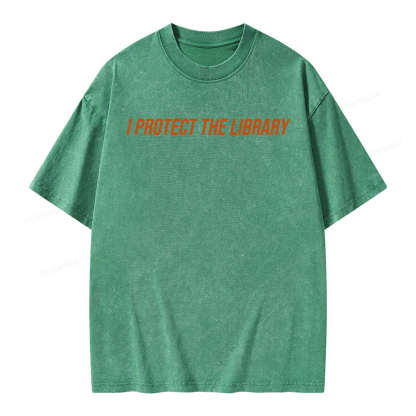 Pagewings I Protect The Library Unisex Washed T-shirt