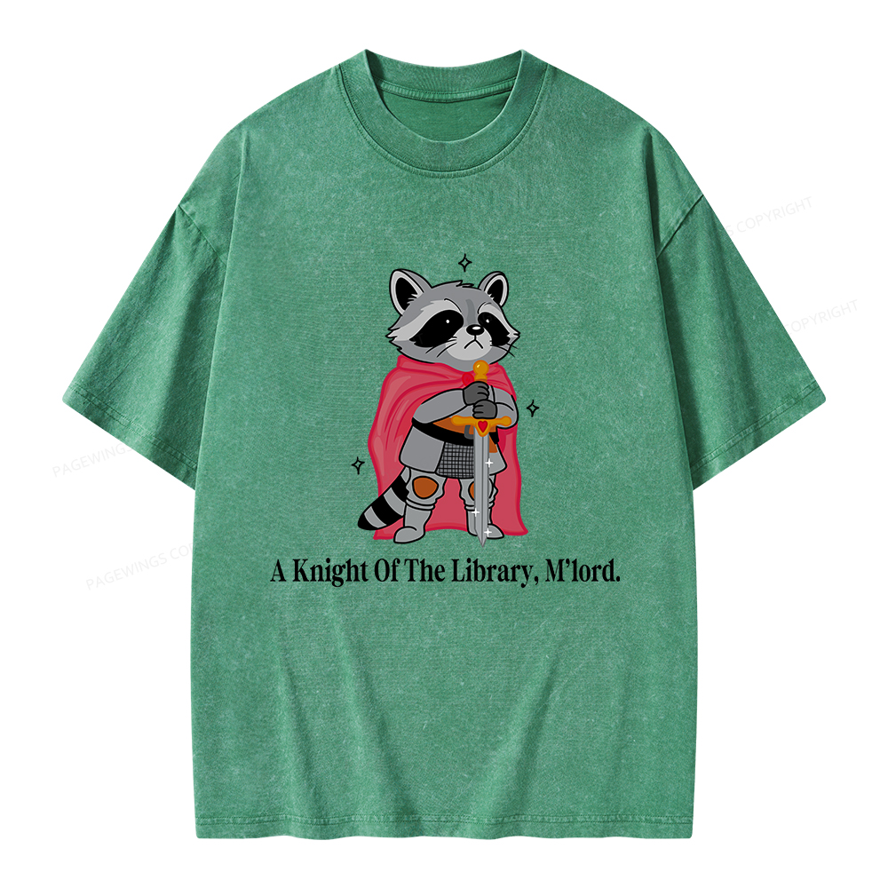 Pagewings A Knight Of The Library M’lord Unisex Washed T-shirt