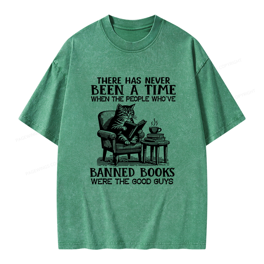 Pagewings Cats Reading Books Are Prohibited From Having Books Unisex Washed T-shirt