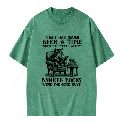 Pagewings Cats Reading Books Are Prohibited From Having Books Unisex Washed T-shirt