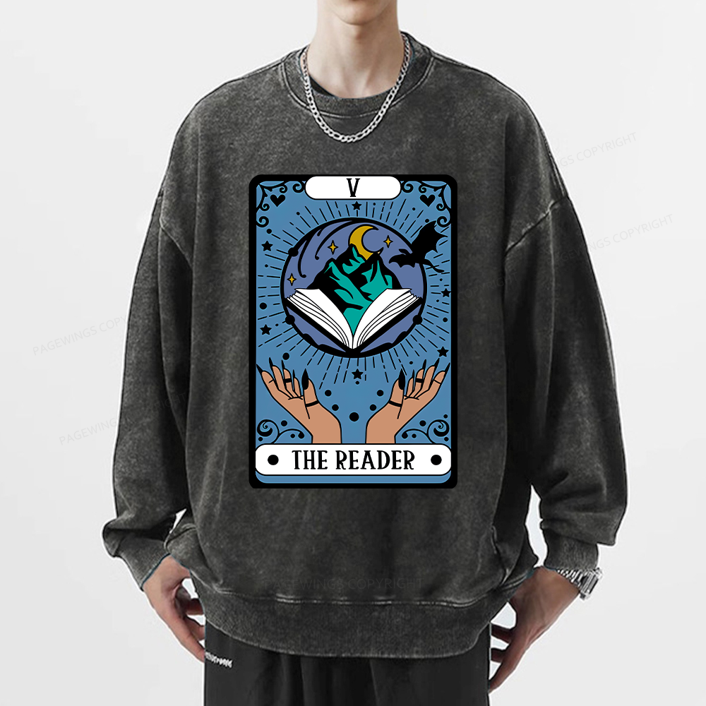 Pagewings The Reader Unisex Washed Sweatshirt