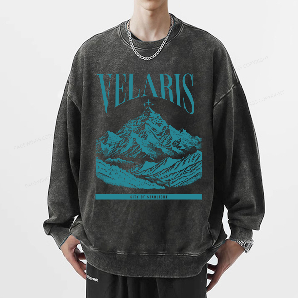 Pagewings Velaris Acotar Unisex Washed Sweatshirt