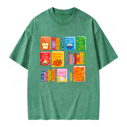 Pagewings Punny Books Unisex Washed T-shirt