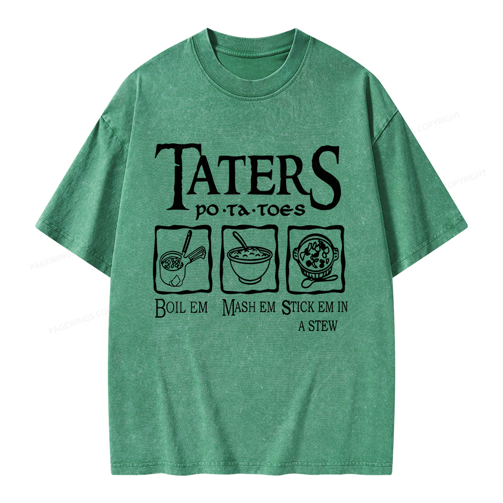 Pagewings Taters PoTaToes Unisex Washed T-shirt