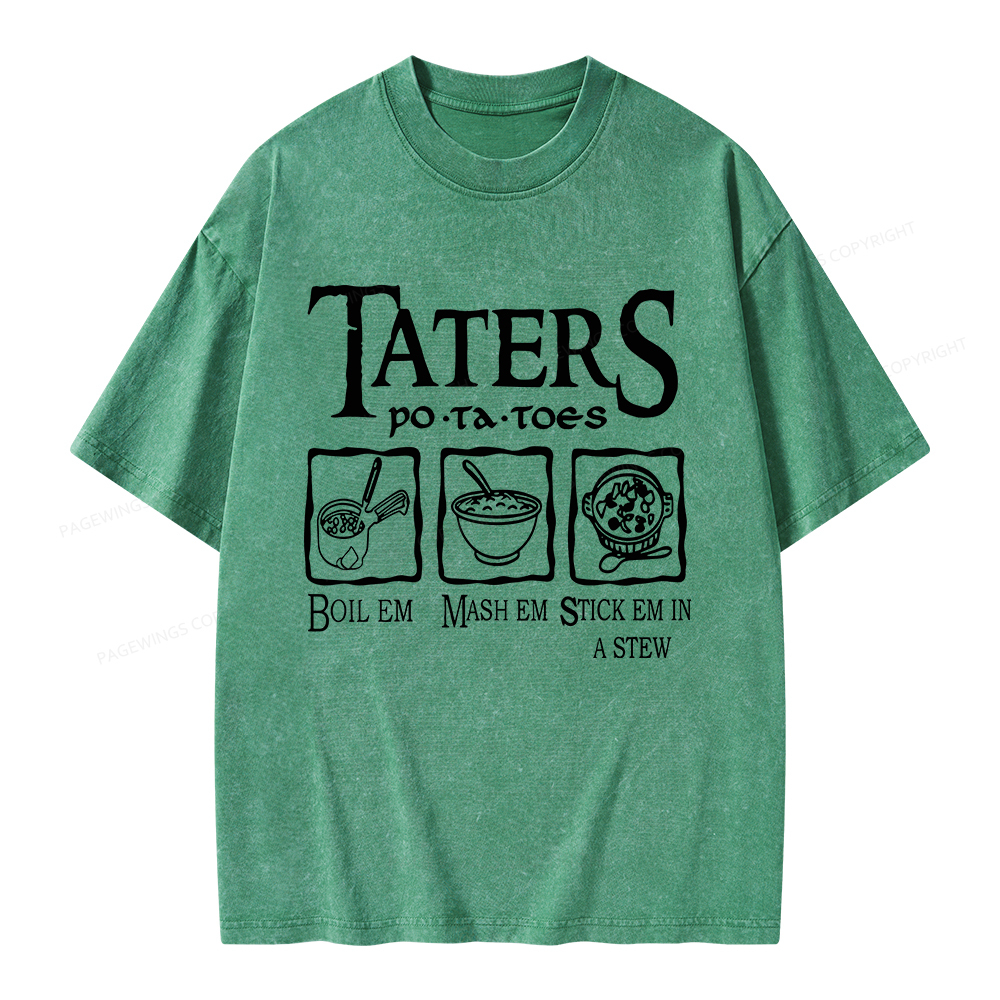 Pagewings Taters PoTaToes Unisex Washed T-shirt