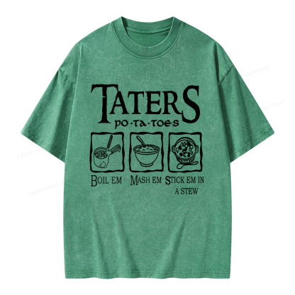 Pagewings Taters PoTaToes Unisex Washed T-shirt