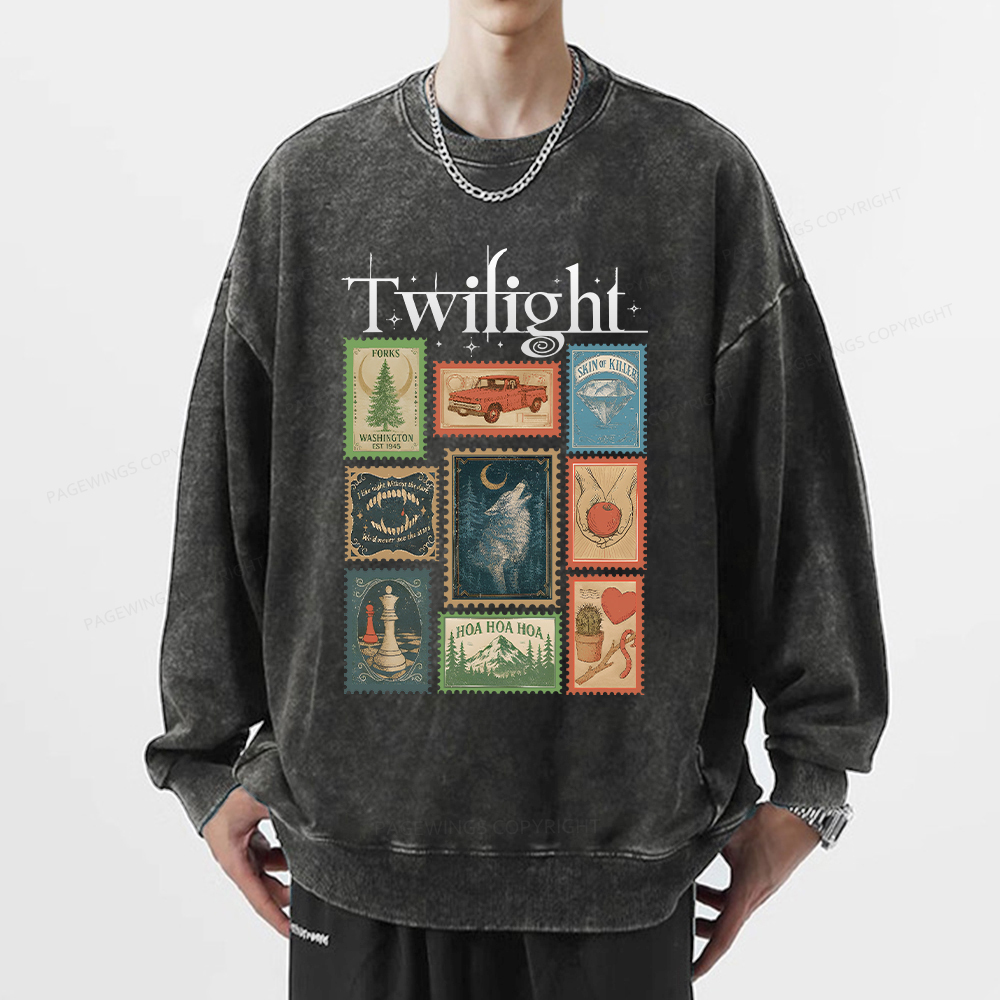 Pagewings Romance Book Lover Unisex Washed Sweatshirt