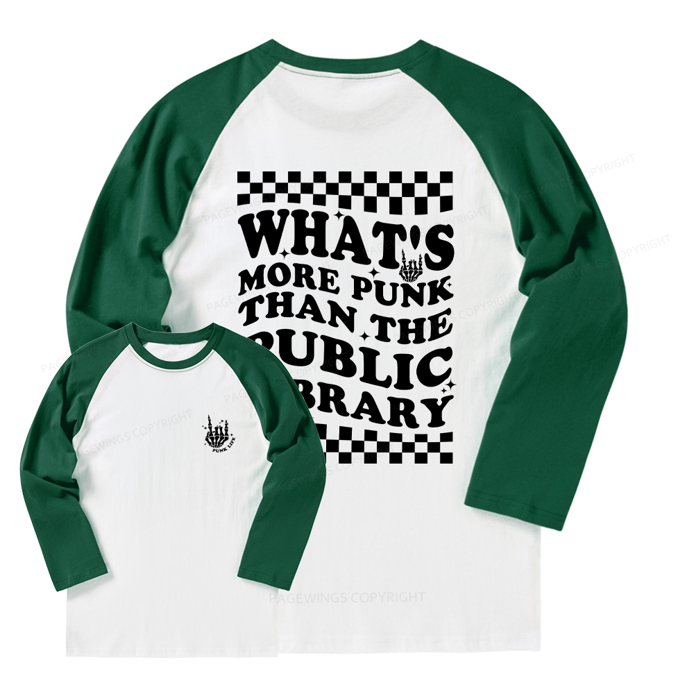 Pagewings Punk The Public Library Long Sleeve Raglan T-shirt