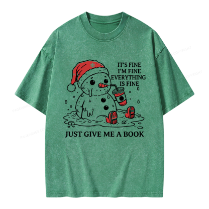 Pagewings Just Give Me A Book Unisex Washed T-shirt