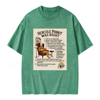 Pagewings Hercule Poirot was Right Unisex Washed T-shirt