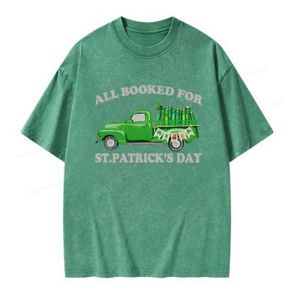 Pagewings All  Booked For St.patrick.s Day Unisex Washed T-shirt