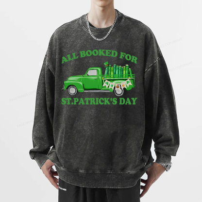 Pagewings All  Booked For St.patrick.s Day Unisex Washed Sweatshirt