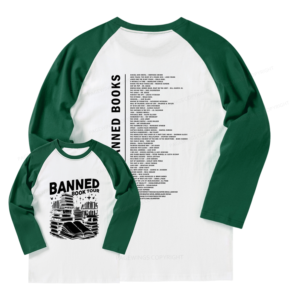 Pagewings Banned Books Tour Long Sleeve Raglan T-shirt