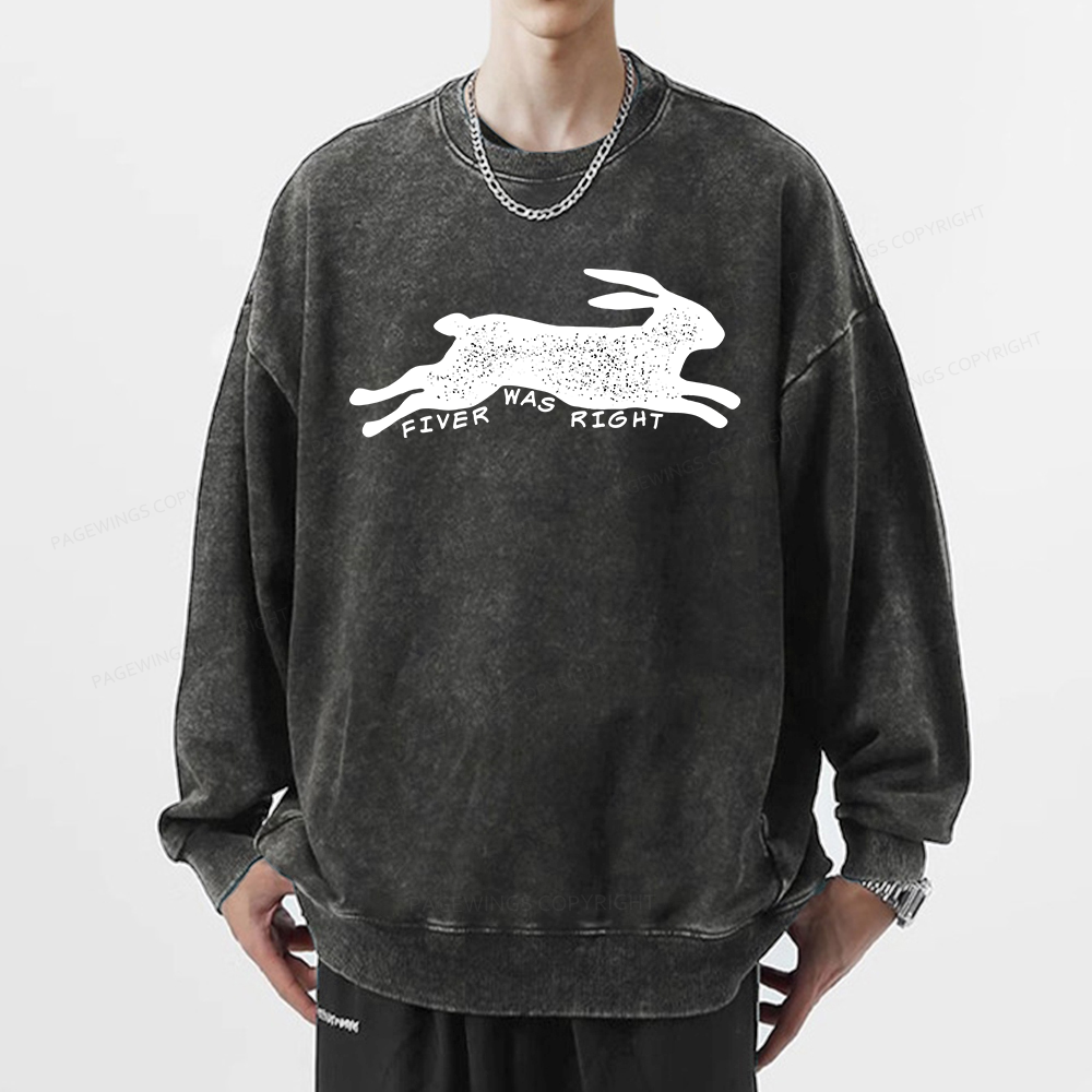 Pagewings Fiver Was Right  Unisex Washed Sweatshirt