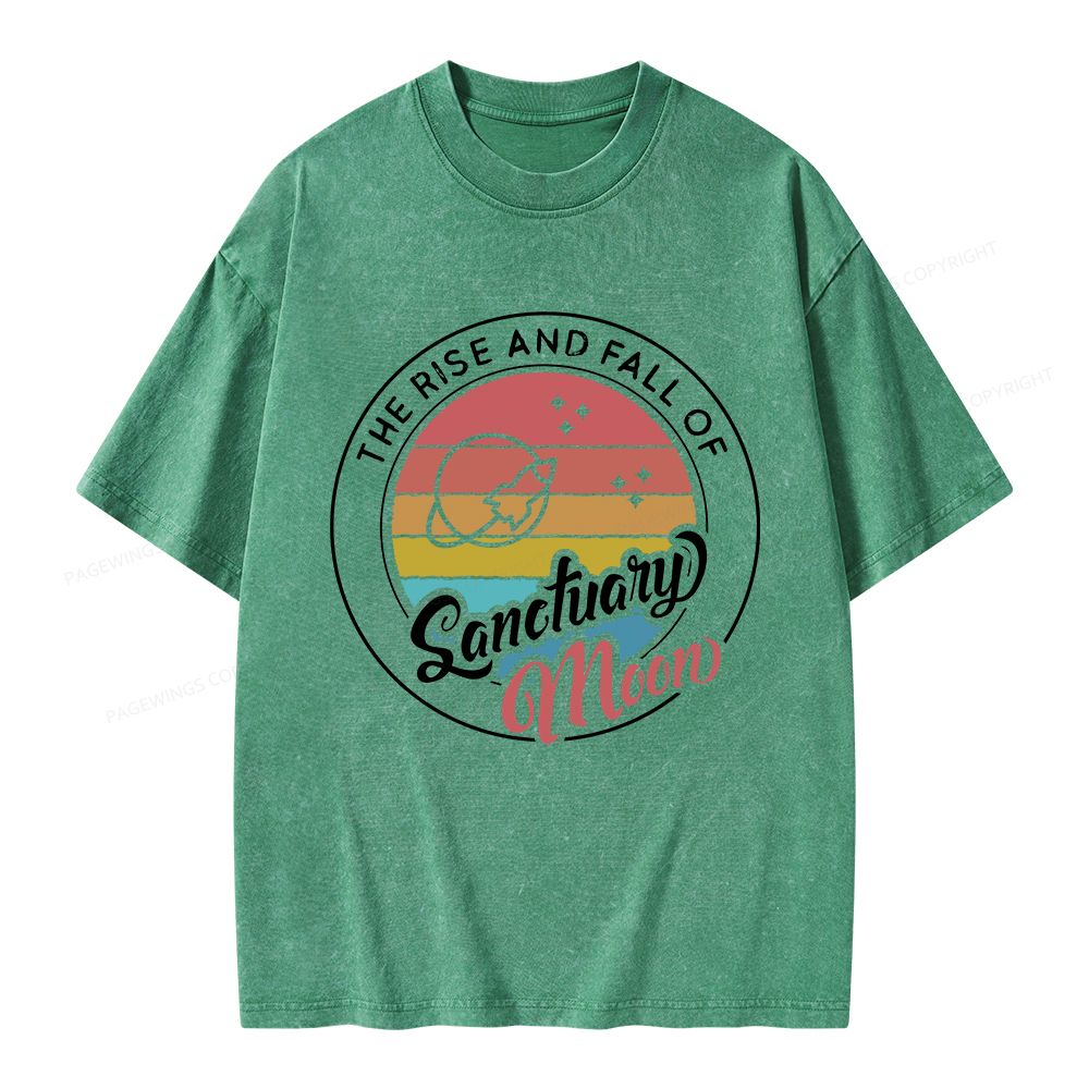 Pagewings The Rise and Fall of Sanctuary Moon Unisex Washed T-shirt