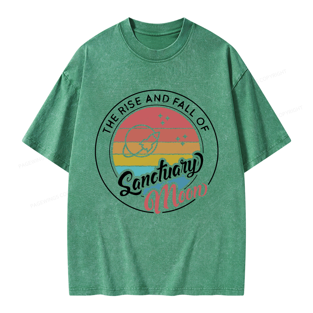 Pagewings The Rise and Fall of Sanctuary Moon Unisex Washed T-shirt